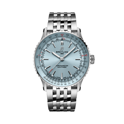 Breitling Navitimer Automatic 41 reference A17329171C1A1 with Ice blue dial, Stainless steel case, bracelet, front view
