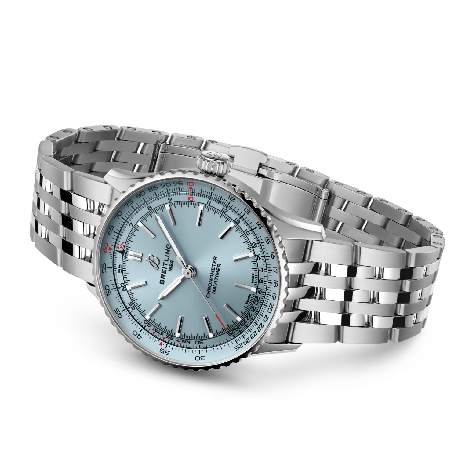 Breitling Navitimer Automatic 41 reference A17329171C1A1 with Ice blue dial, Stainless steel case, bracelet, bracelet or strap configuration view
