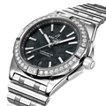 Breitling Super Chronomat Automatic 38 reference A173561A1B1A1 with Black mother-of-pearl dial, Stainless steel case, bracelet, three-quarter view