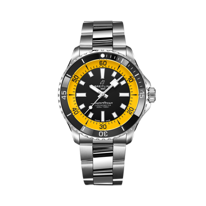 Breitling Superocean Automatic 42 reference A173751C1B1A1 with Black dial, Stainless steel case, bracelet, front view