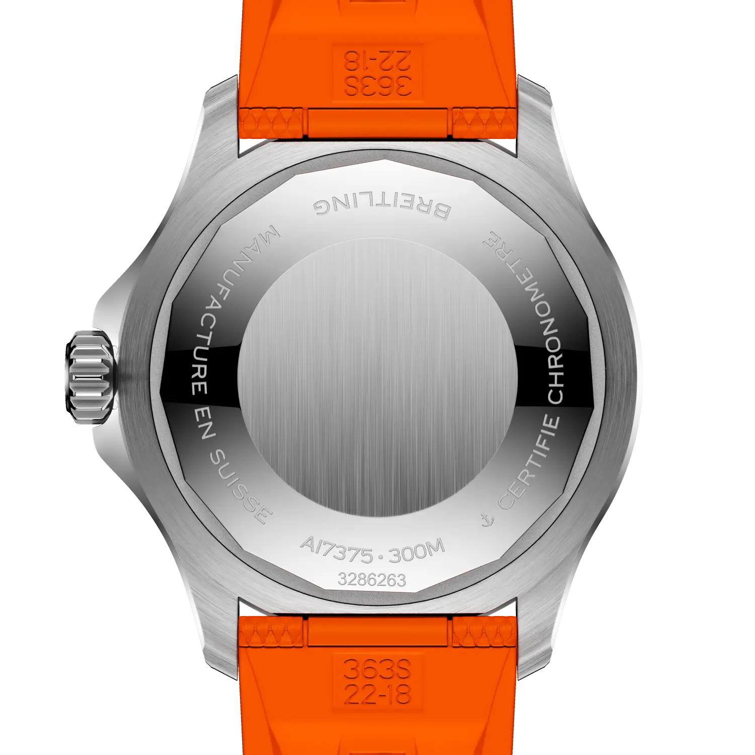 Caseback view of Breitling Superocean Automatic 42 reference A17375211B2S3