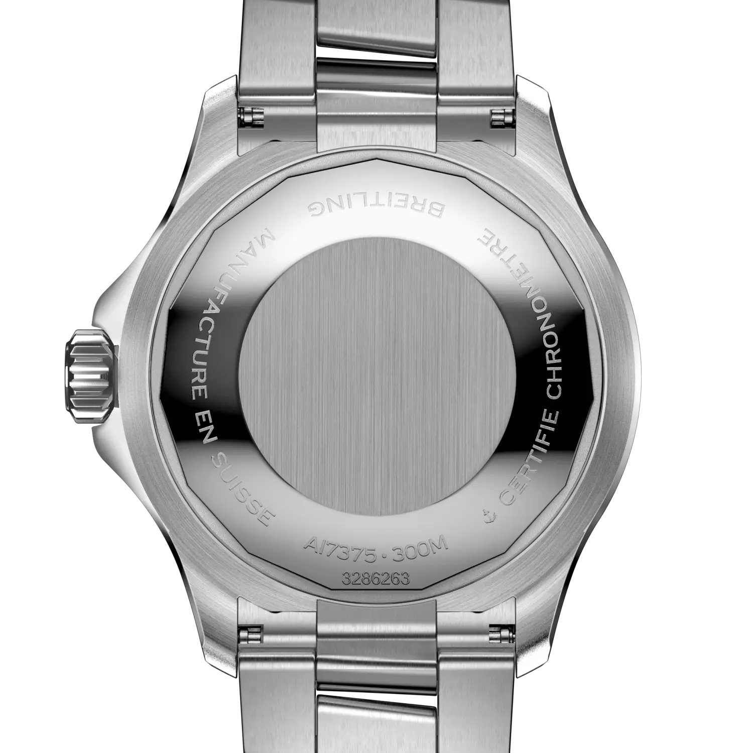 Caseback view of Breitling Superocean Automatic 42 reference A17375E71G1A1