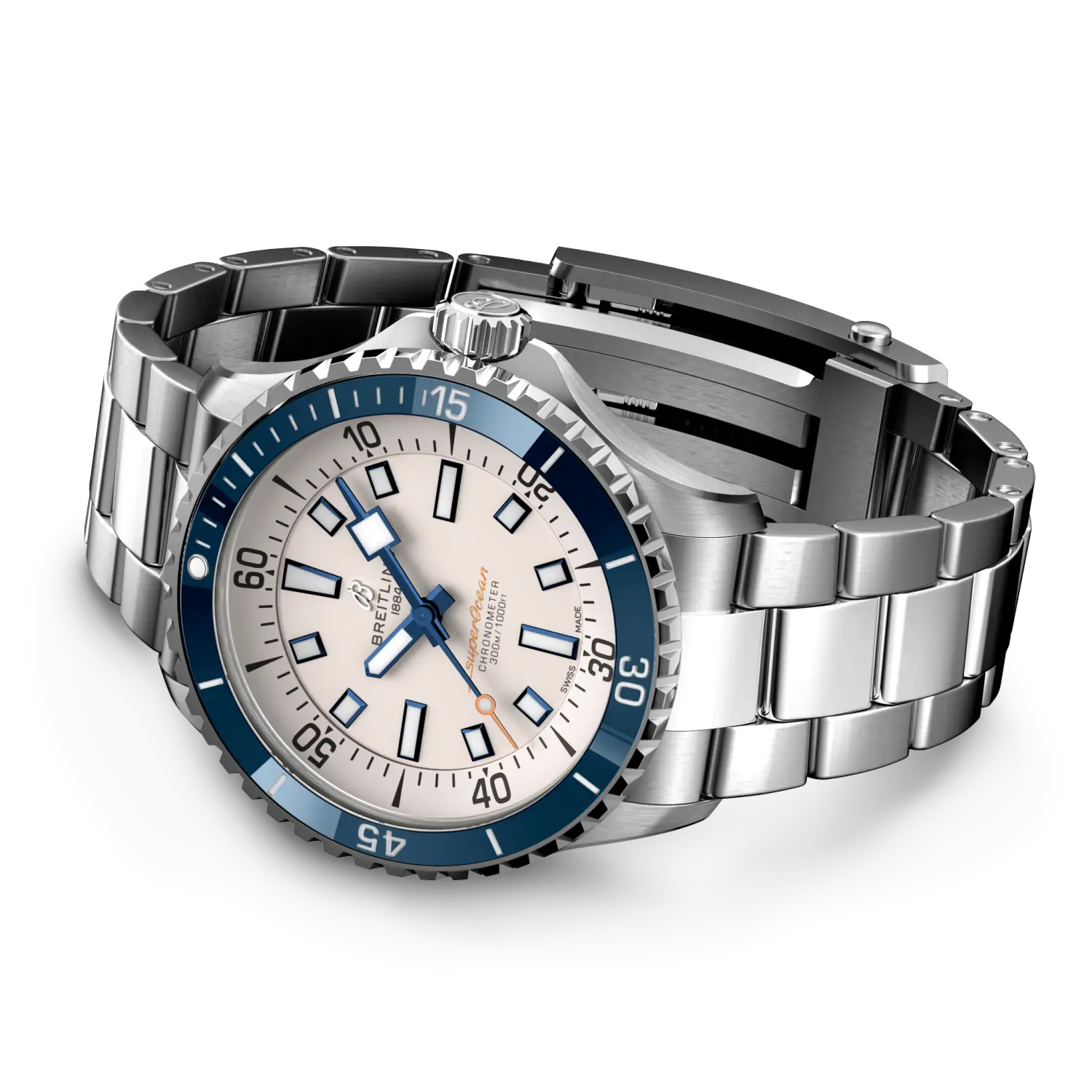 Breitling Superocean Automatic 42 reference A17375E71G1A1 with Cream dial, Stainless steel case, bracelet, bracelet or strap configuration view