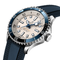 Breitling Superocean Automatic 42 reference A17375E71G1S1 with Cream dial, Stainless steel case, rubber strap, three-quarter view