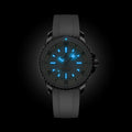 Breitling Superocean Automatic 36 reference A17377211A1S1 with White dial, Stainless steel case, rubber strap, illuminated dial view