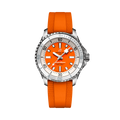 Breitling Superocean Automatic 36 reference A17377211O1S1 with Orange dial, Stainless steel case, rubber strap, front view