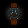 Breitling Superocean Automatic 36 reference A17377211O1S1 with Orange dial, Stainless steel case, rubber strap, illuminated dial view
