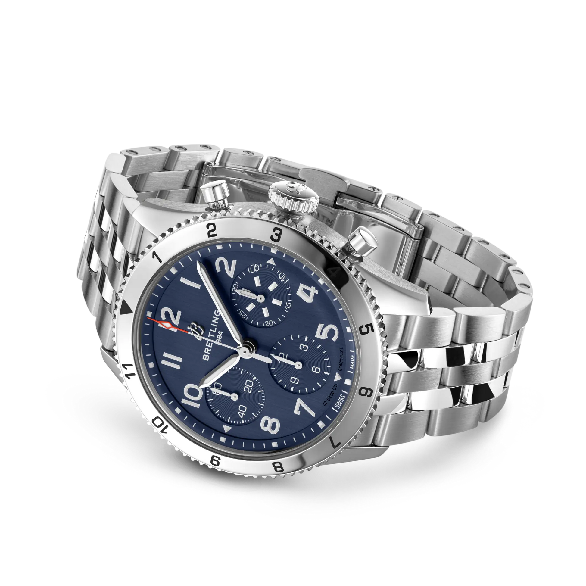 Breitling Classic AVI Chronograph 42 Tribute to Vought F4U Corsair reference A233801A1C1A1 with Blue dial, Stainless steel case, bracelet, bracelet or strap configuration view