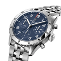 Breitling Classic AVI Chronograph 42 Tribute to Vought F4U Corsair reference A233801A1C1A1 with Blue dial, Stainless steel case, bracelet, three-quarter view