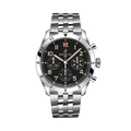 Breitling Classic AVI Chronograph 42 P-51 Mustang reference A233803A1B1A1 with Black dial, Stainless steel case, bracelet, front view