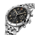 Breitling Classic AVI Chronograph 42 P-51 Mustang reference A233803A1B1A1 with Black dial, Stainless steel case, bracelet, three-quarter view