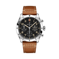 Breitling Classic AVI Chronograph 42 P-51 Mustang reference A233803A1B1X1 with Black dial, Stainless steel case, calfskin strap, front view