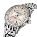 Breitling Navitimer Automatic GMT 41 reference A32310211G1A1 with Cream dial, Stainless steel case, bracelet, three-quarter view