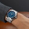 Breitling Chronomat Automatic GMT 40 Six Nations Italy reference A323981C1C1A1 with Blue dial, Stainless steel case, bracelet, on-wrist view