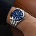 Breitling Chronomat Automatic GMT 40 Six Nations Scotland reference A323986B1C1A1 with Blue dial, Stainless steel case, bracelet, on-wrist view