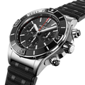 Breitling Super Chronomat B01 44 reference AB0136251B2S1 with Anthracite dial, Stainless steel case, rubber strap, three-quarter view