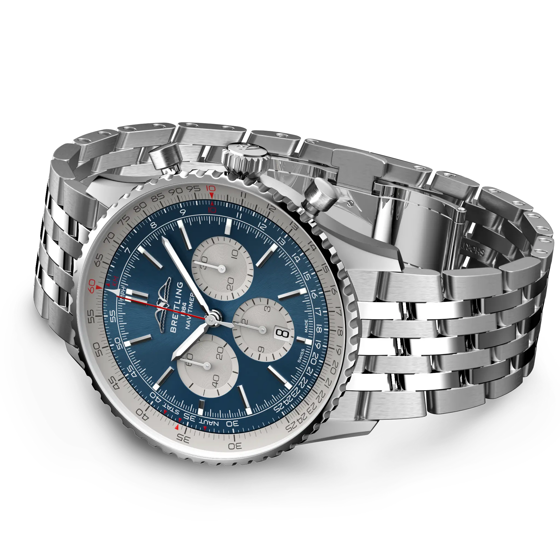 Breitling Navitimer B01 Chronograph 46 reference AB0137211C1A1 with Blue dial, Stainless steel case, bracelet, bracelet or strap configuration view