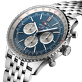 Breitling Navitimer B01 Chronograph 46 reference AB0137211C1A1 with Blue dial, Stainless steel case, bracelet, three-quarter view