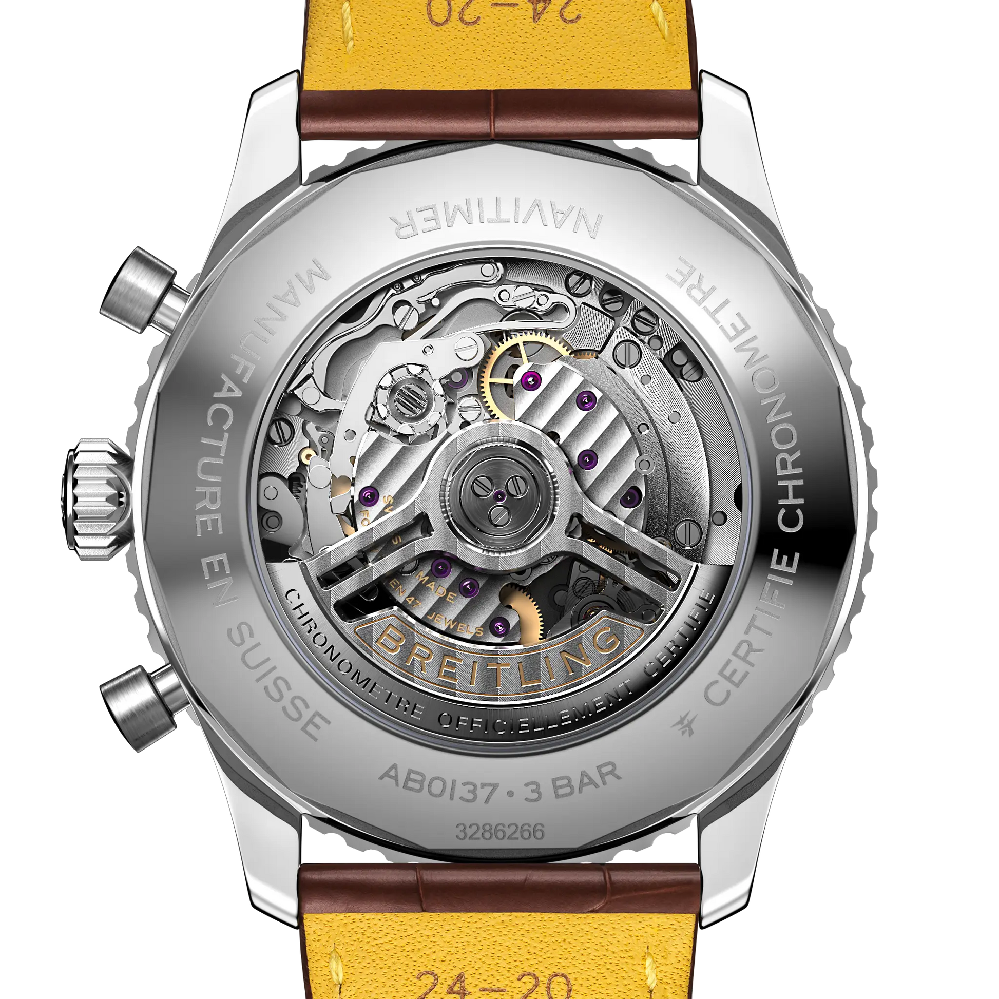 Caseback view of Breitling Navitimer B01 Chronograph 46 reference AB0137211C1P1