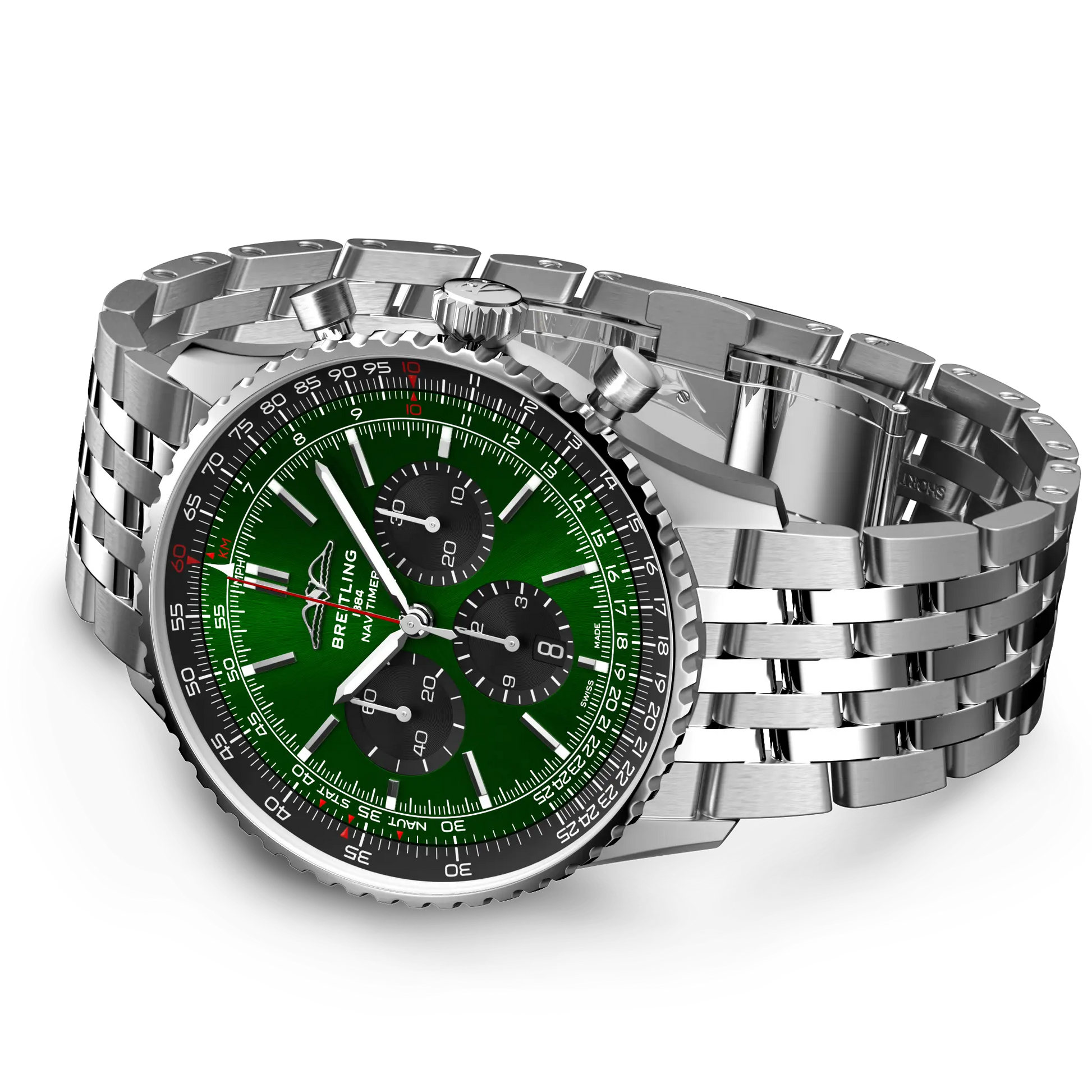 Breitling Navitimer B01 Chronograph 46 reference AB0137241L1A1 with Green dial, Stainless steel case, bracelet, bracelet or strap configuration view