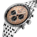 Breitling Navitimer B01 Chronograph 43 reference AB0138241K1A1 with Copper dial, Stainless steel case, bracelet, three-quarter view