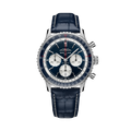 Breitling Navitimer B01 Chronograph 43 Tribute to Concorde reference AB01389C1C1P1 with Blue dial, Stainless steel case, alligator strap, front view