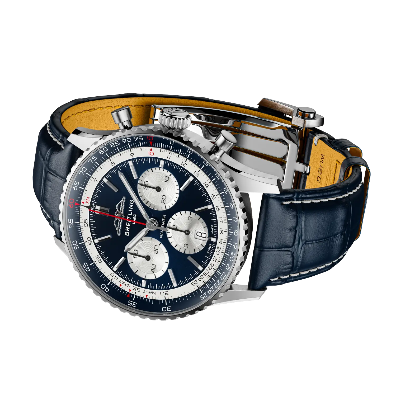 Breitling Navitimer B01 Chronograph 43 Tribute to Concorde reference AB01389C1C1P1 with Blue dial, Stainless steel case, alligator strap, bracelet or strap configuration view