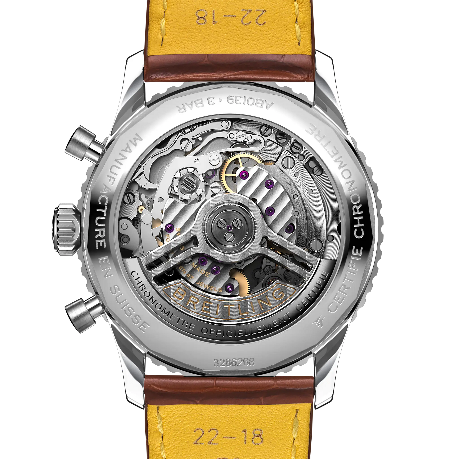 Caseback view of Breitling Navitimer B01 Chronograph 41 reference AB0139211G1P1