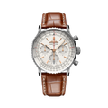 Breitling Navitimer B01 Chronograph 41 reference AB0139211G1P1 with Cream dial, Stainless steel case, alligator strap, front view