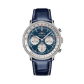 Breitling Navitimer B01 Chronograph 41 reference AB0139631C1P1 with Blue dial, Stainless steel (gem-set) case, alligator strap, front view