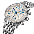 Breitling Navitimer B01 Chronograph 41 reference AB0139A71G1A1 with Cream dial, Stainless steel case, bracelet, three-quarter view