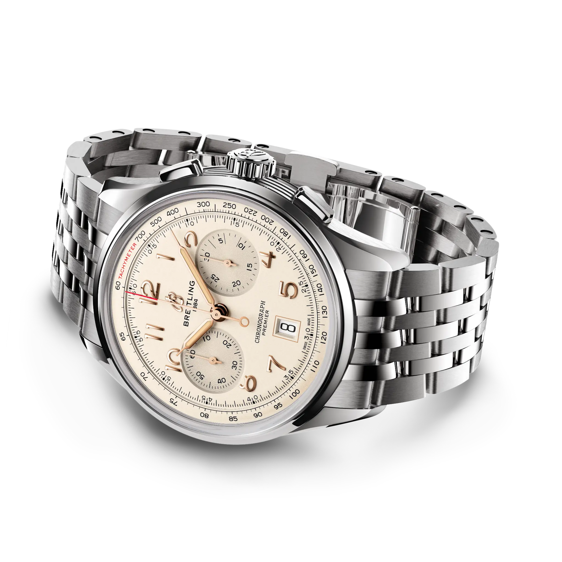 Breitling Premier B01 Chronograph 42 reference AB0145211G1A1 with Cream dial, Stainless steel case, bracelet, bracelet or strap configuration view