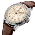 Breitling Premier B01 Chronograph 42 reference AB0145211G1P2 with Cream dial, Stainless steel case, alligator strap, three-quarter view