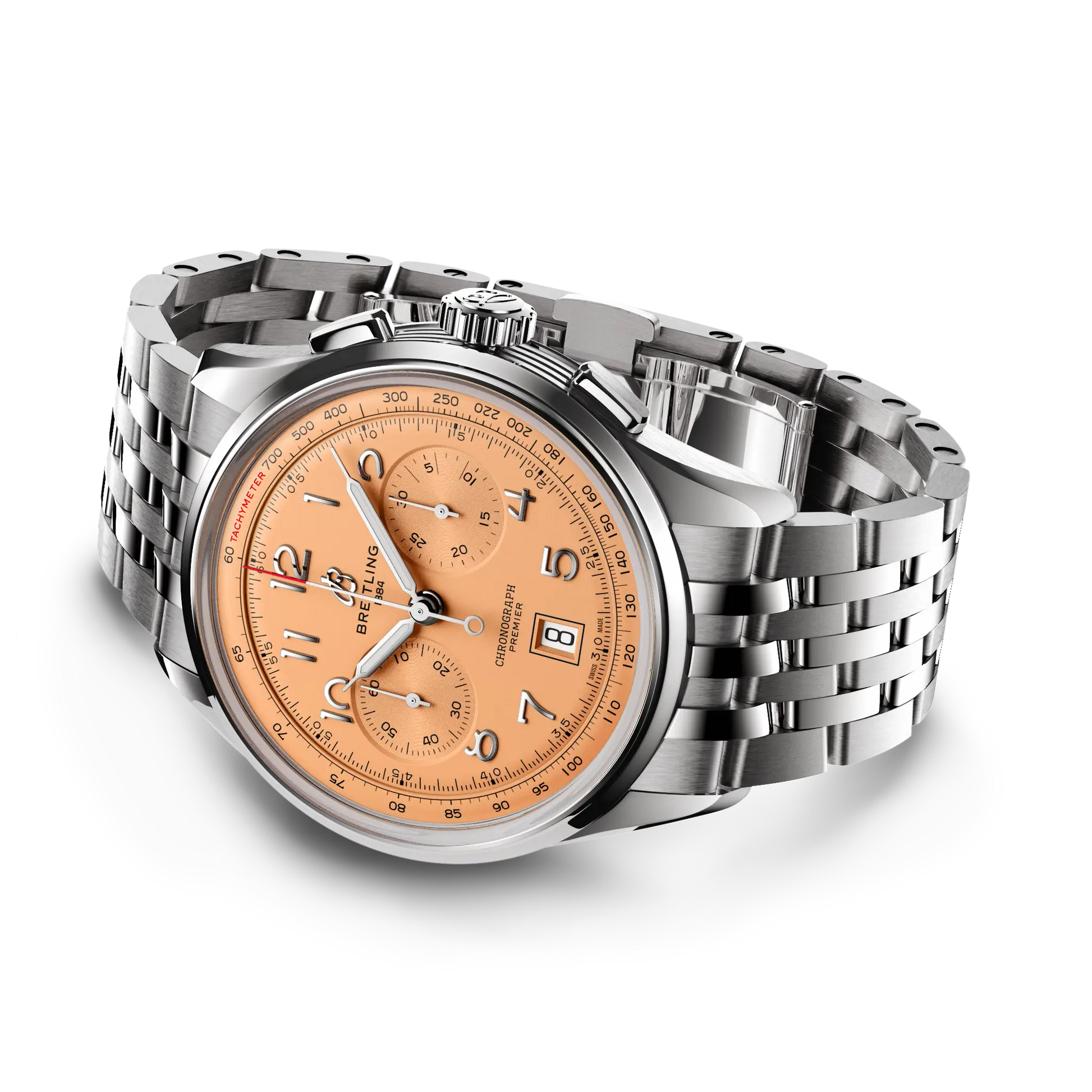 Breitling Premier B01 Chronograph 42 reference AB0145331K1A1 with Copper dial, Stainless steel case, bracelet, bracelet or strap configuration view