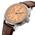 Breitling Premier B01 Chronograph 42 reference AB0145331K1P2 with Copper dial, Stainless steel case, alligator strap, three-quarter view