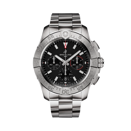 Breitling Avenger B01 Chronograph 44 reference AB0147101B1A1 with Black dial, Stainless steel case, bracelet, front view