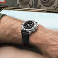 Breitling Avenger B01 Chronograph 44 reference AB0147101B1X1 with Black dial, Stainless steel case, anthracite calfskin strap, on-wrist view
