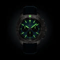 Breitling Avenger B01 Chronograph 44 reference AB0147101C1X1 with Blue dial, Stainless steel case, calfskin strap, illuminated dial view