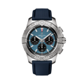 Breitling Avenger B01 Chronograph 44 reference AB0147101C1X1 with Blue dial, Stainless steel case, calfskin strap, front view
