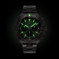 Breitling Avenger B01 Chronograph 44 reference AB0147101L1A1 with Green dial, Stainless steel case, bracelet, illuminated dial view