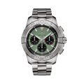 Breitling Avenger B01 Chronograph 44 reference AB0147101L1A1 with Green dial, Stainless steel case, bracelet, front view