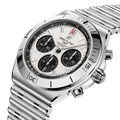 Breitling Chronomat B01 Chronograph 42 reference AB0158101A1A1 with White dial, Stainless steel case, bracelet, three-quarter view