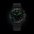 Breitling Chronomat B01 Chronograph 42 reference AB0158101C1A1 with Blue dial, Stainless steel case, bracelet, illuminated dial view