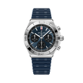 Breitling Chronomat B01 Chronograph 42 reference AB0158101C1S1 with Blue dial, Stainless steel case, rubber strap, front view