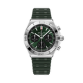Breitling Chronomat B01 Chronograph 42 reference AB0158101L1S1 with Green dial, Stainless steel case, rubber strap, front view