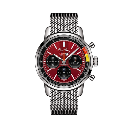Breitling Top Time B01 Chevrolet Corvette reference AB01761A1K1A1 with Red dial, Stainless steel case, bracelet, front view