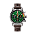 Breitling Top Time B01 Ford Mustang reference AB01762A1L1X1 with Green dial, Stainless steel case, calfskin strap, front view