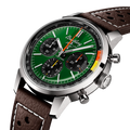 Breitling Top Time B01 Ford Mustang reference AB01762A1L1X1 with Green dial, Stainless steel case, calfskin strap, three-quarter view
