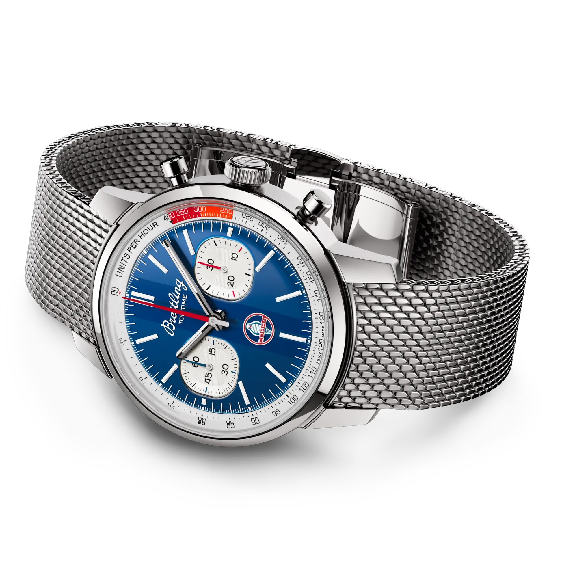 Breitling Top Time B01 Shelby Cobra reference AB01763A1C1A1 with Blue dial, Stainless steel case, bracelet, bracelet or strap configuration view