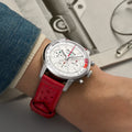 Breitling Top Time B01 Ford Thunderbird reference AB01766A1A1X1 with White dial, Stainless steel case, calfskin strap, on-wrist view
